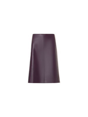 Designer A-Line Skirt in Nappa Leather - purple