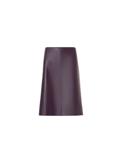 Designer A-Line Skirt in Nappa Leather - purple