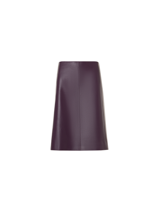 Designer A-Line Skirt in Nappa Leather - purple