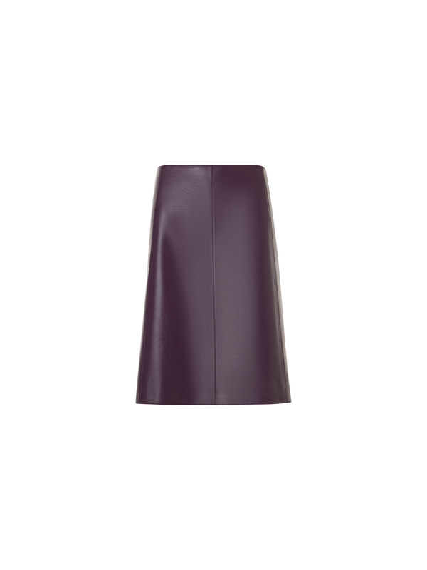 Designer A-Line Skirt in Nappa Leather - purple