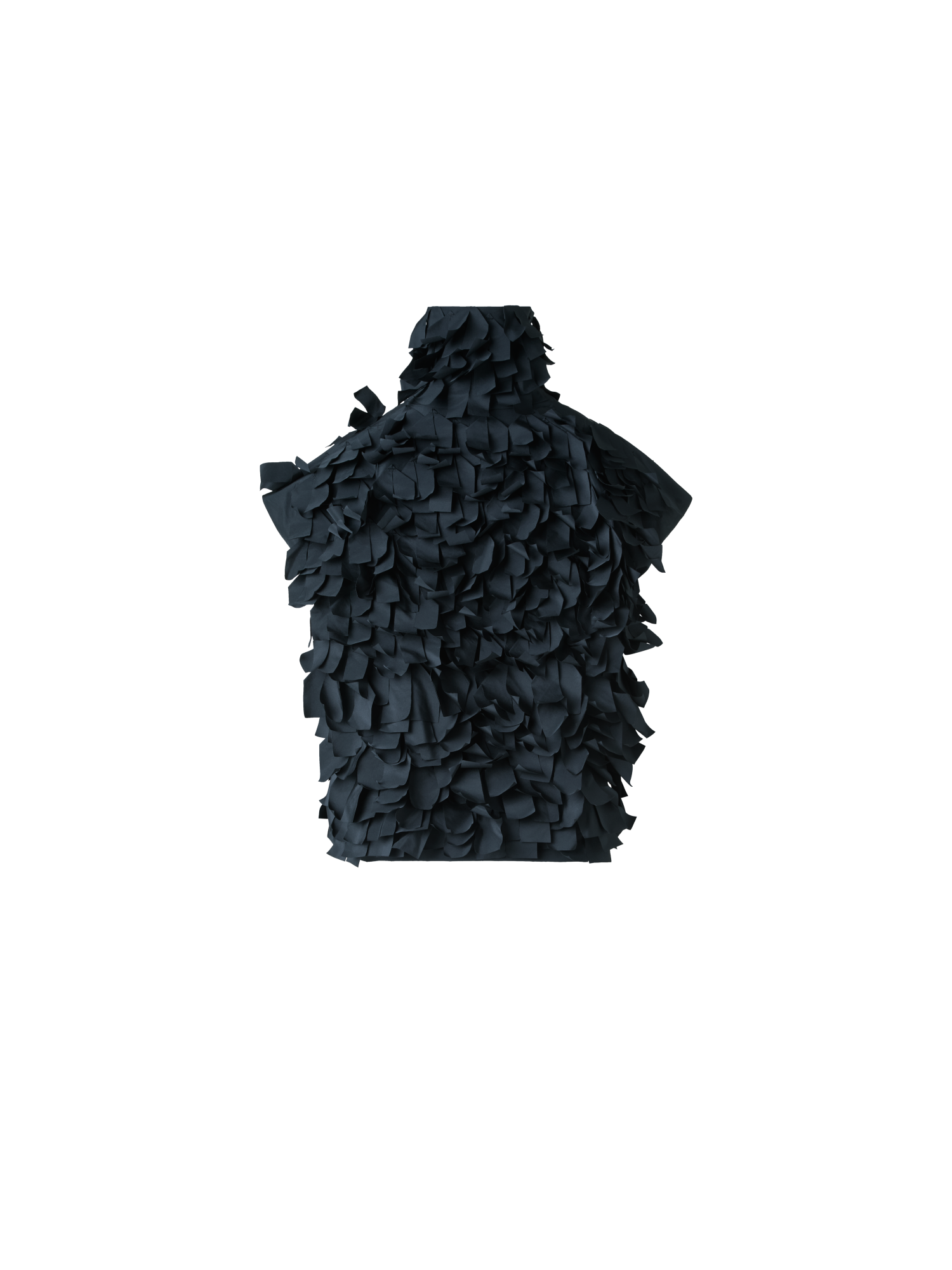 Designer Boxy Techno Top with Taffeta Ribbons - black - neutral