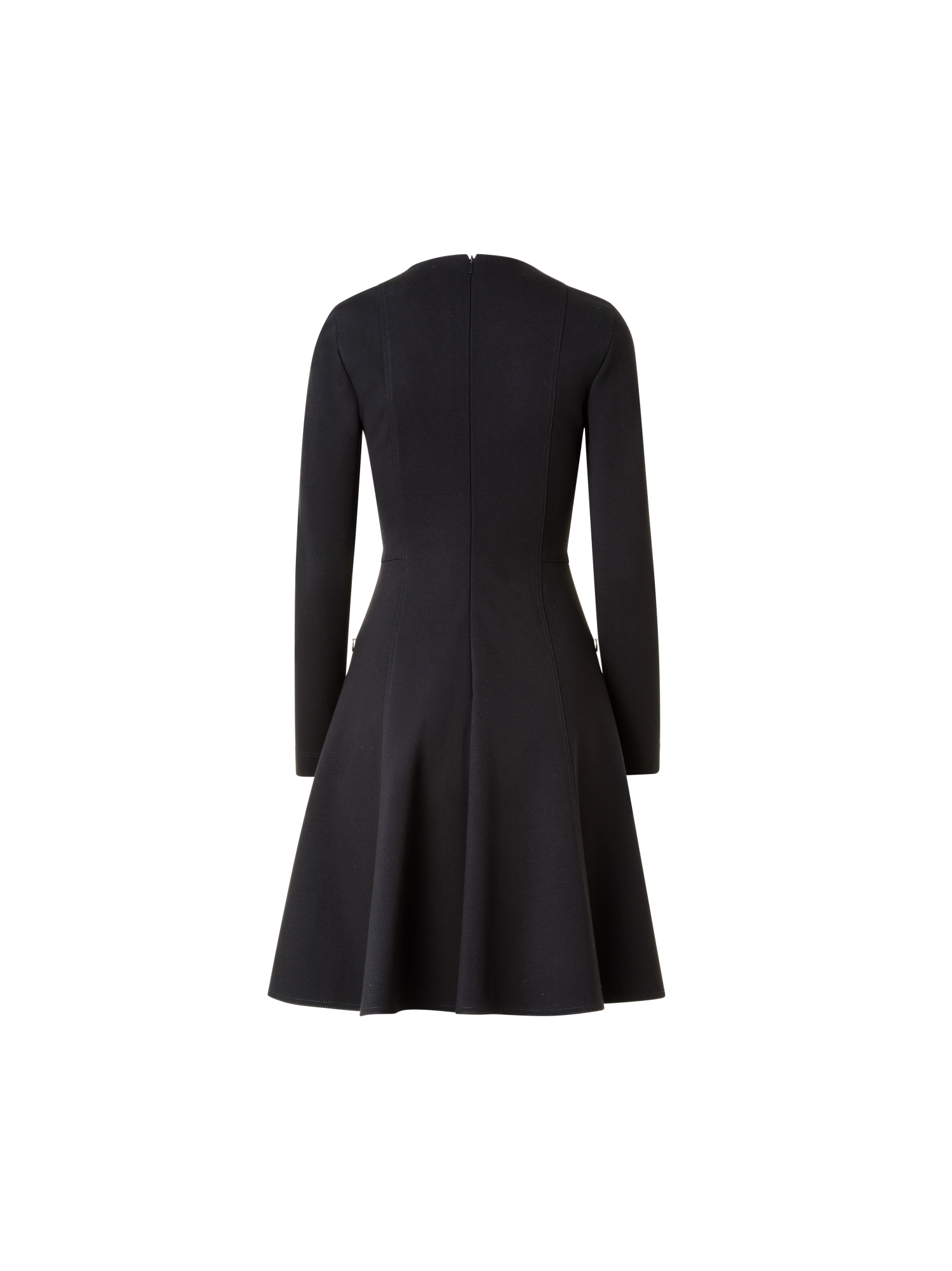 Designer Mixed Media Jersey Day Dress - black