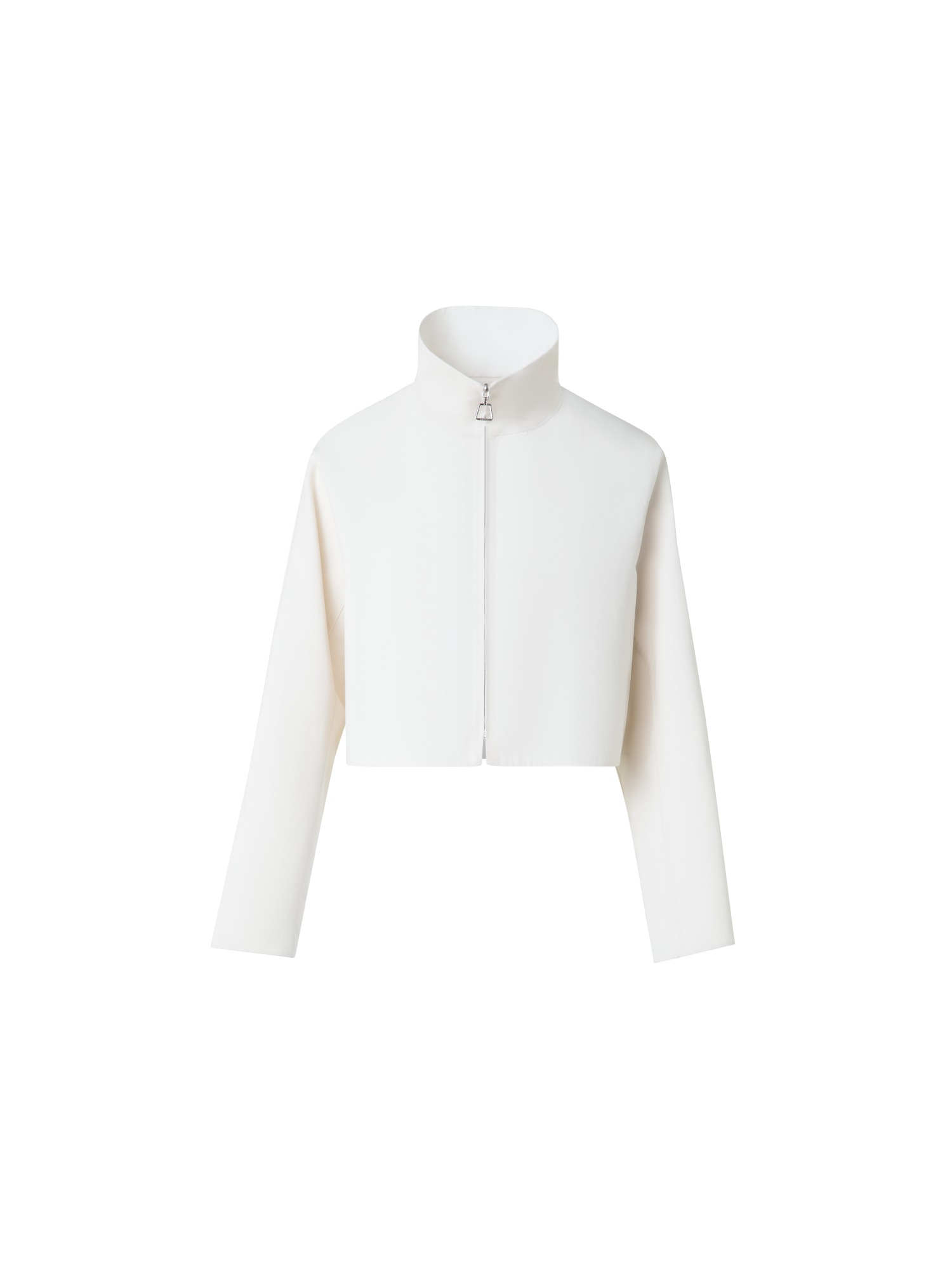 Designer Cropped Jacket in Cotton Double-Face - neutral - ecru - white