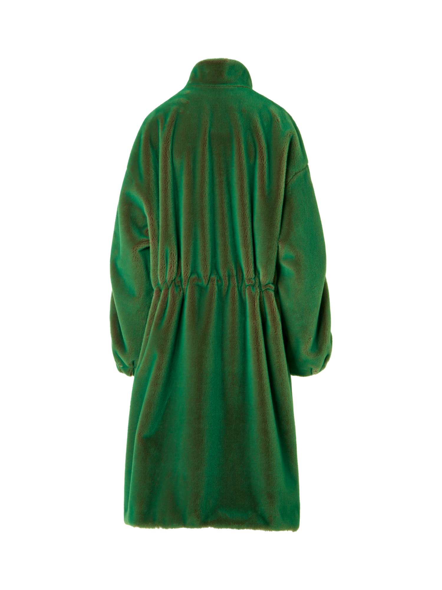 Designer Oversize Changeant Faux Fur Coat - green