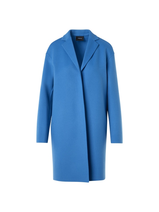 Designer Cashmere Double-Face Coat - blue