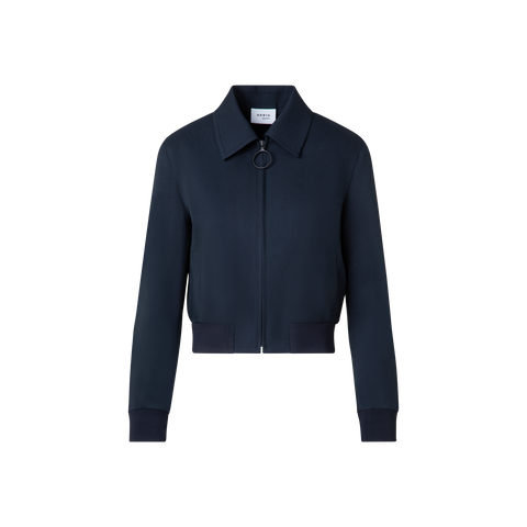 Cropped Bomber Jacket in Cool Wool