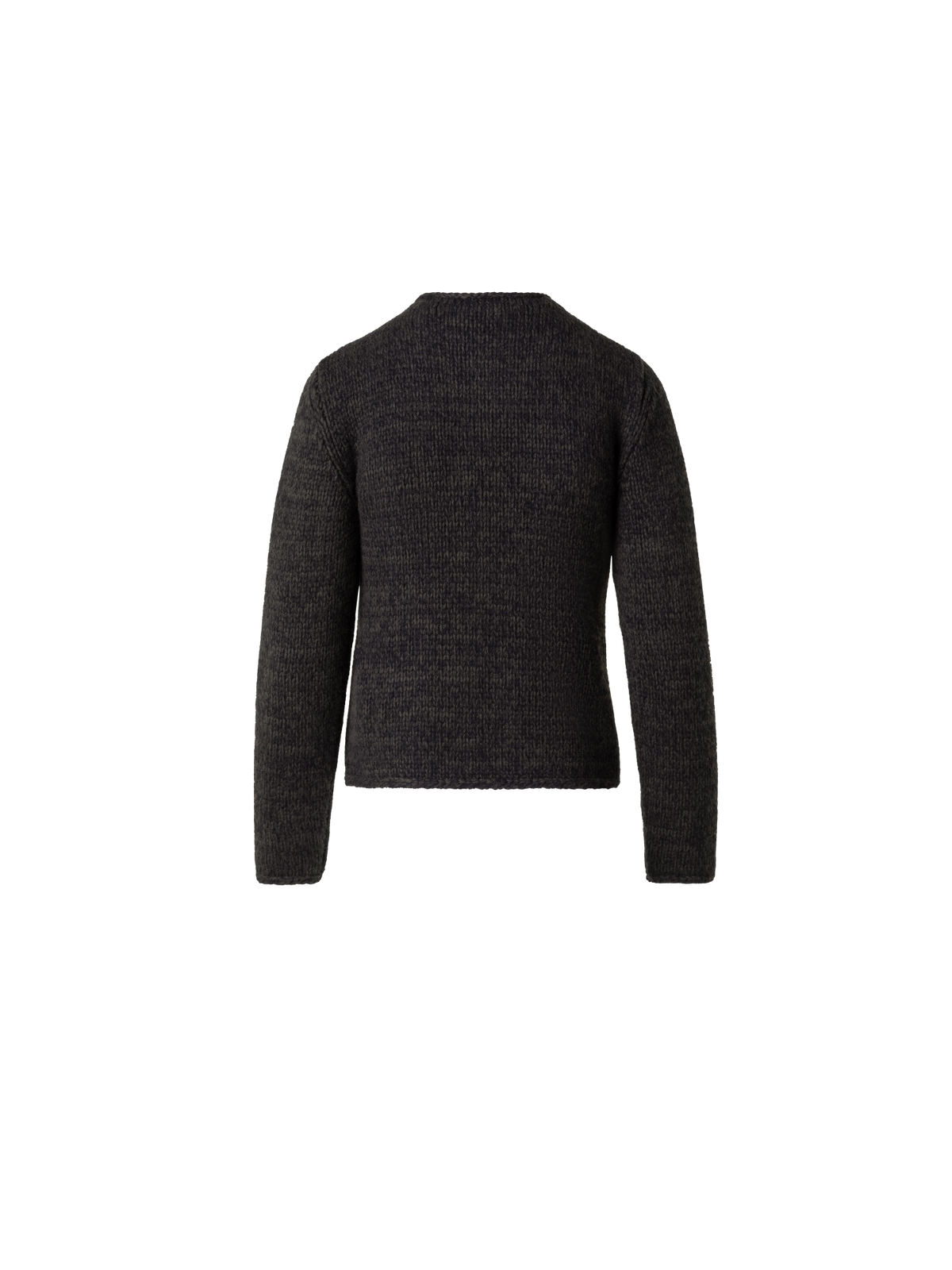 Designer Mouliné Cashmere Wool Round Neck Sweater - green - multicolor