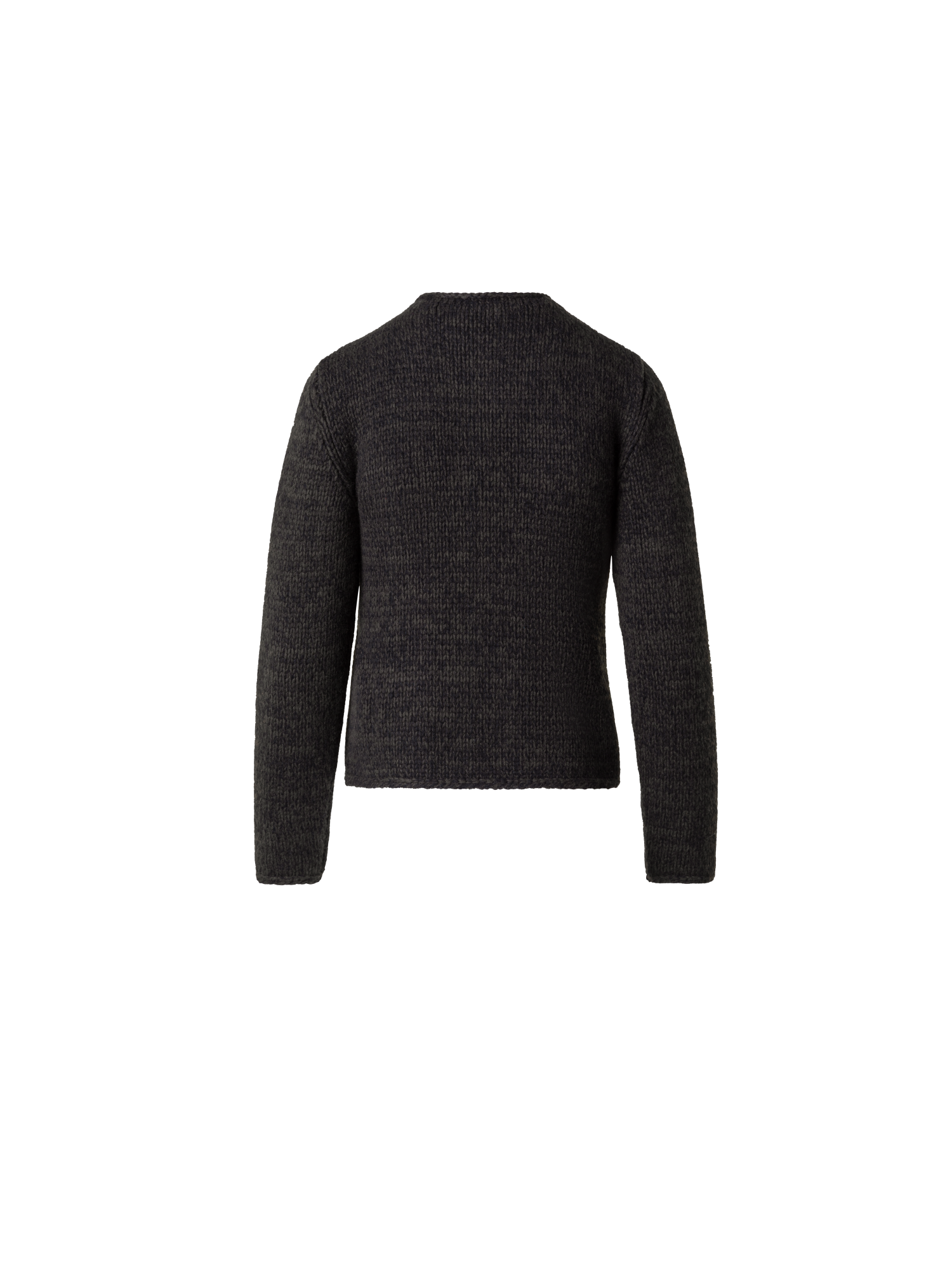 Designer Mouliné Cashmere Wool Round Neck Sweater - green - multicolor