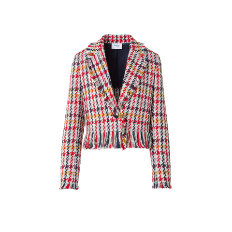 Short Tweed Jacket with Fringes