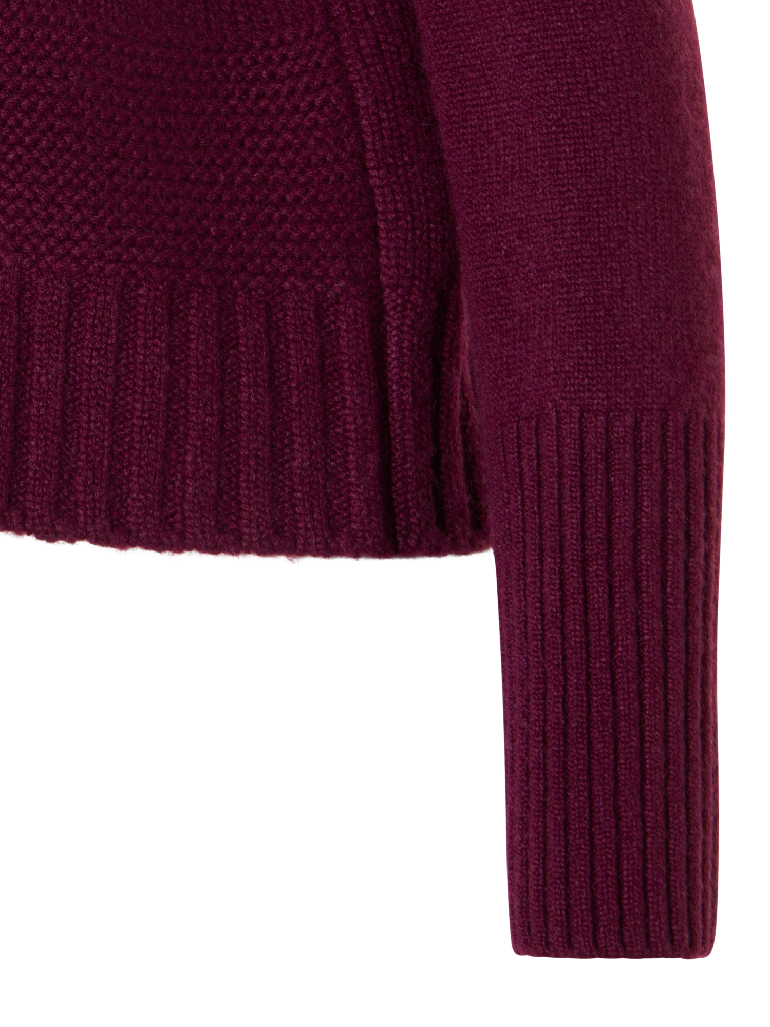 Designer Cashmere Sweater in Rib-Mix - red