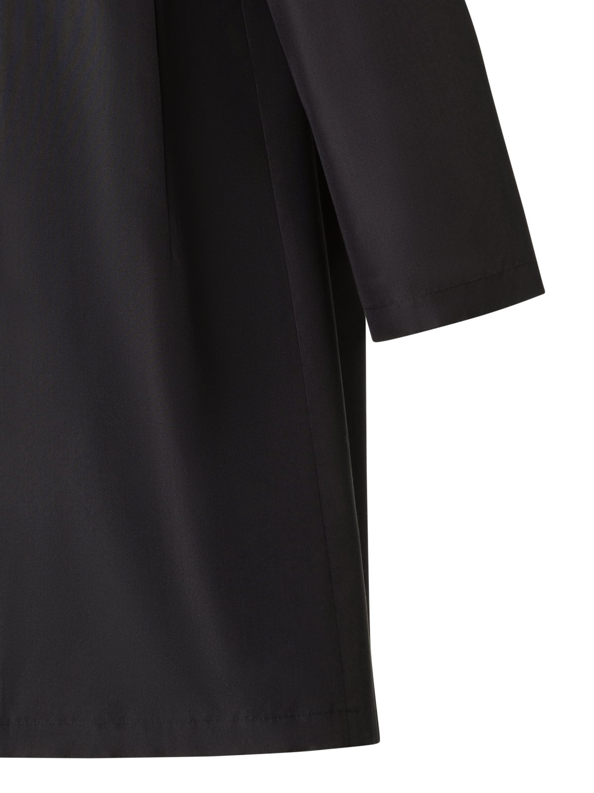 Designer Layered Wool Coat with Removable Silk Layer - black