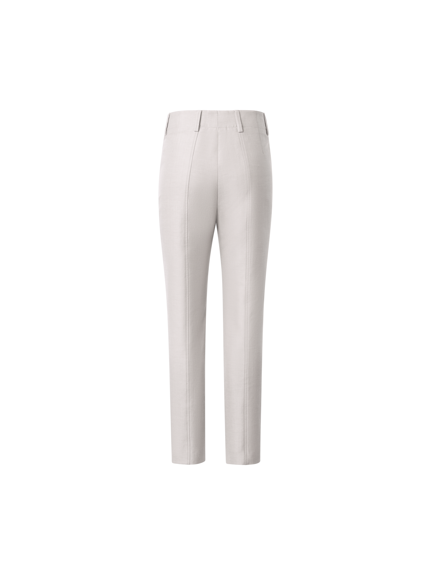 Designer Slim Cotton Silk Double-Face Pants - neutral - beige - grey