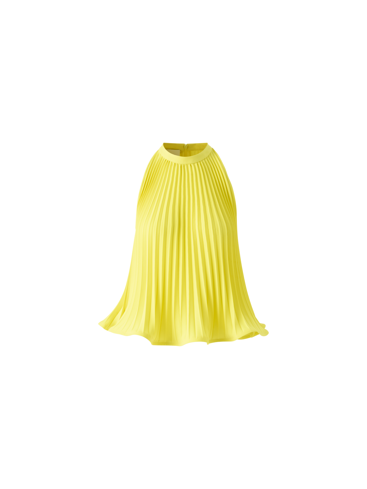 Designer Plissé Crêpe Halter Top - yellow