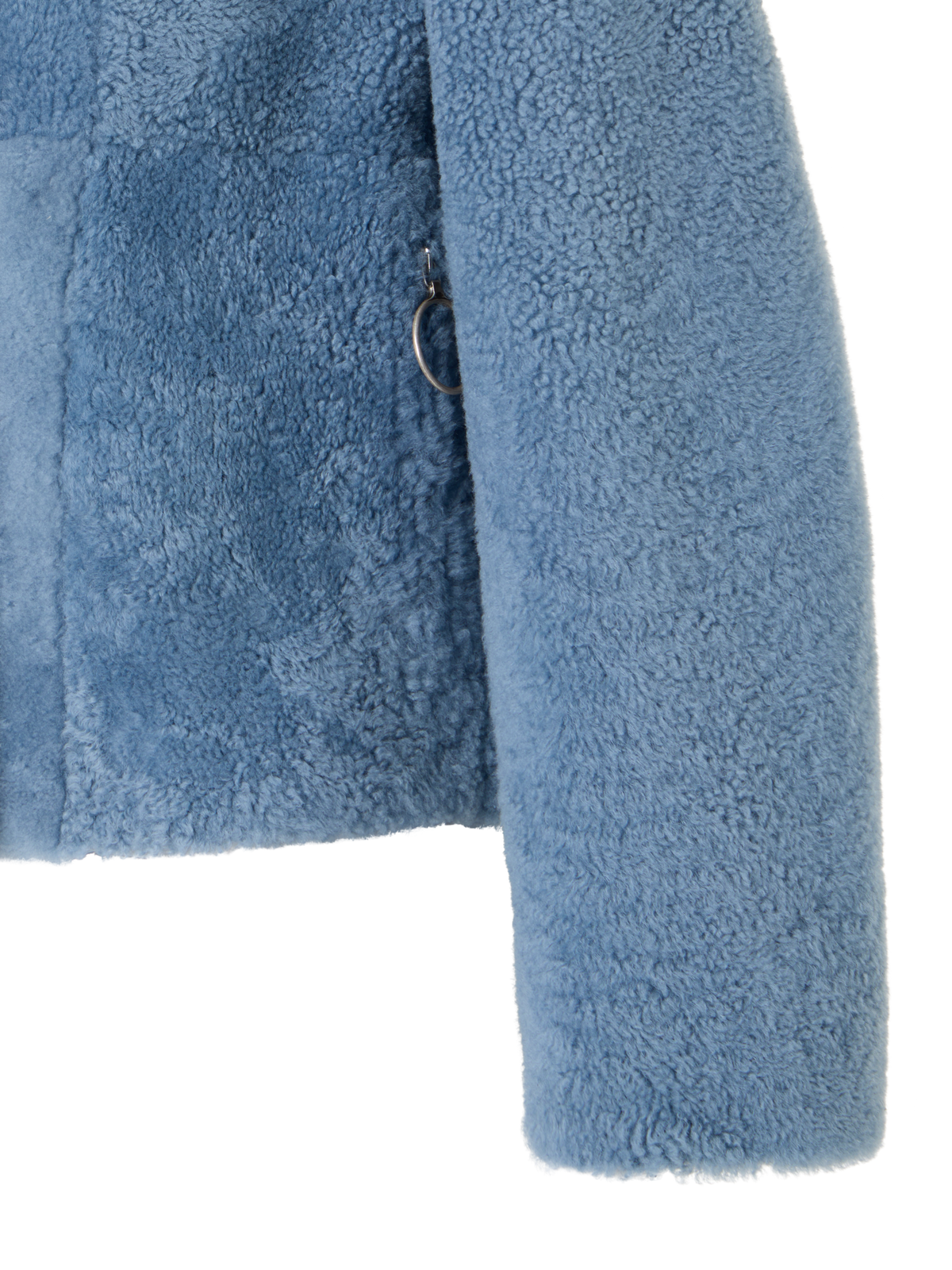 Designer Reversible Shearling Jacket - blue