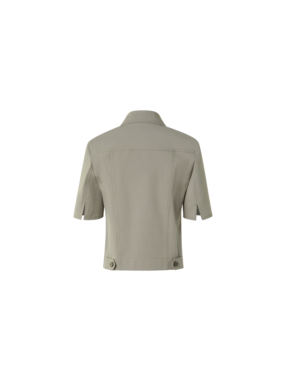 Designer Short Sleeve Denim Jacket - neutral - green