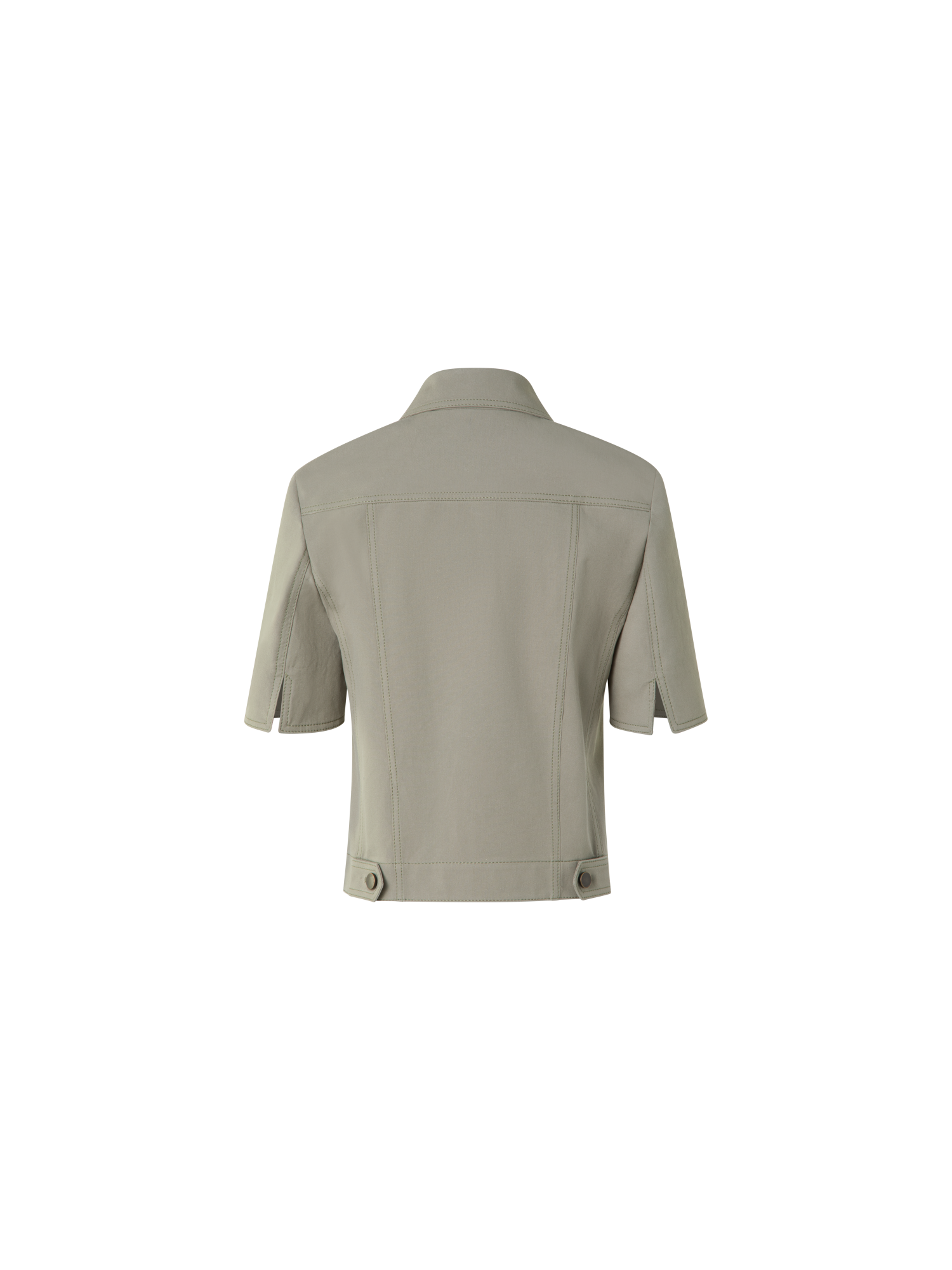 Designer Short Sleeve Denim Jacket - neutral - green