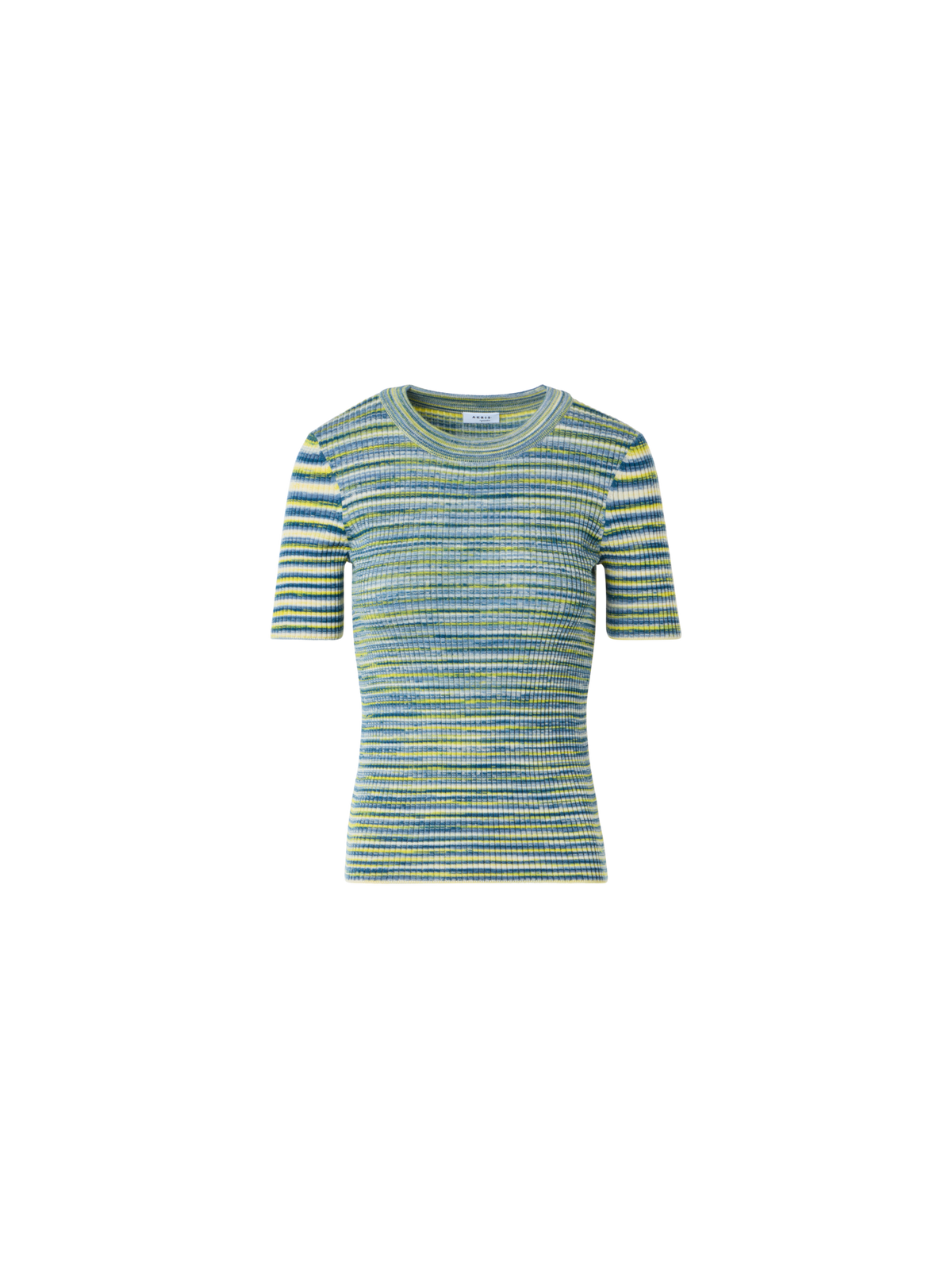 Designer Fitted Space-Dye Merino Rib Knit Top - multicolor