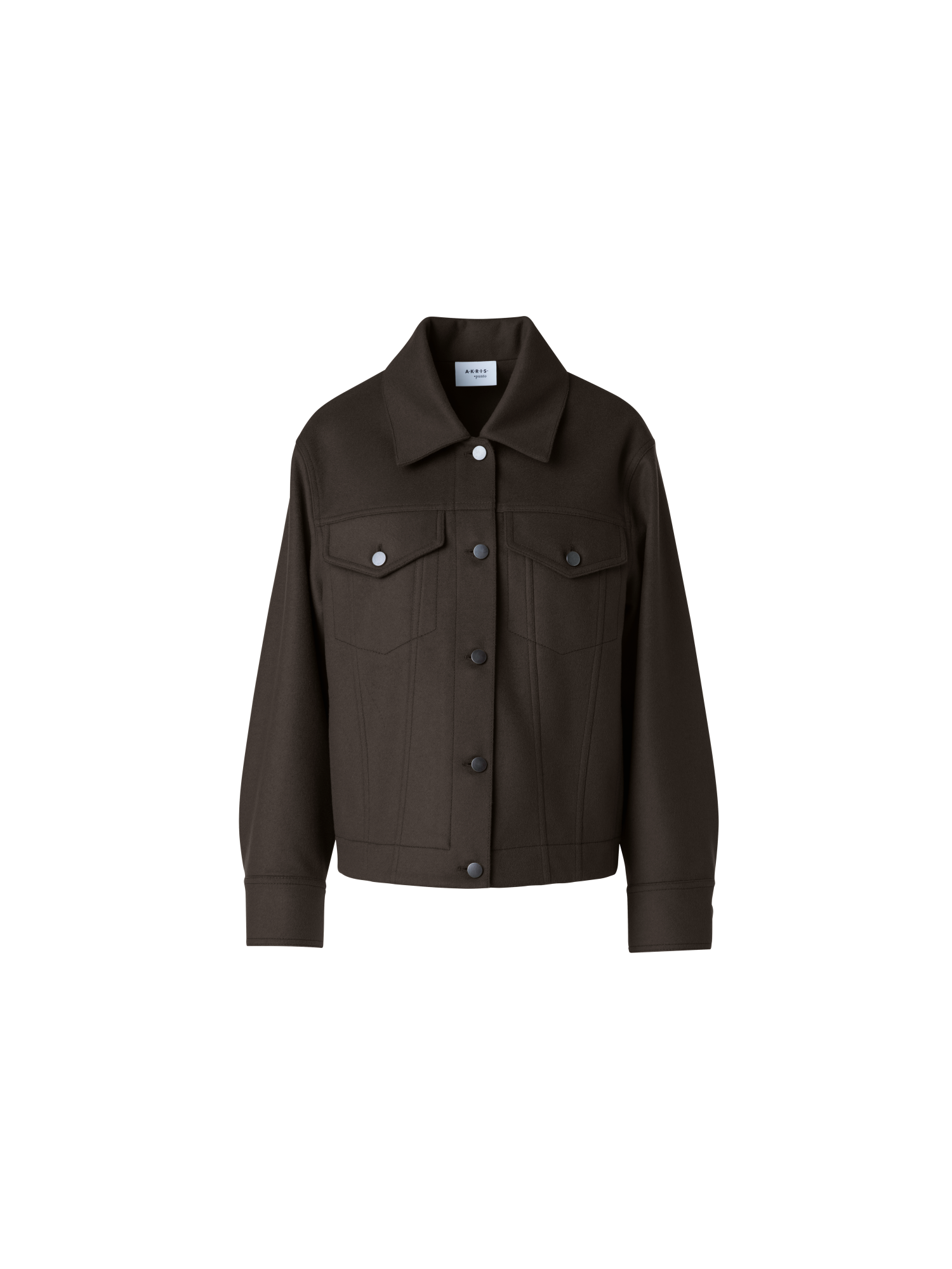 Designer Oversized Wool Flannel Shirt Jacket - neutral - brown