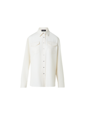 Designer Shirt Blouse in Panama Cashmere - neutral - ecru - white