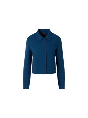 Designer Kato Short Jacket in Wool-Crêpe Double-Face - blue