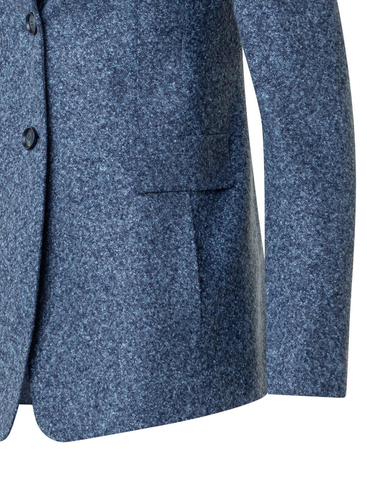 Designer Long Tweed Flannel Jacket in Cashmere Linen - grey