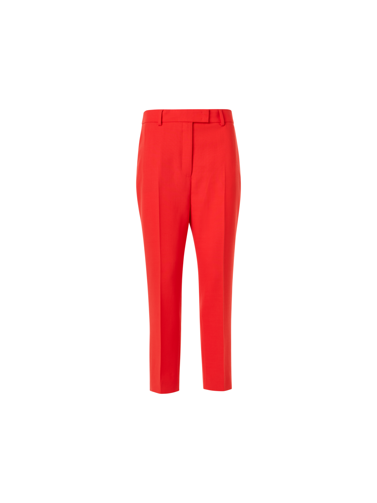 Designer Flavi Slim Capri Pants in Wool Double-Face - red