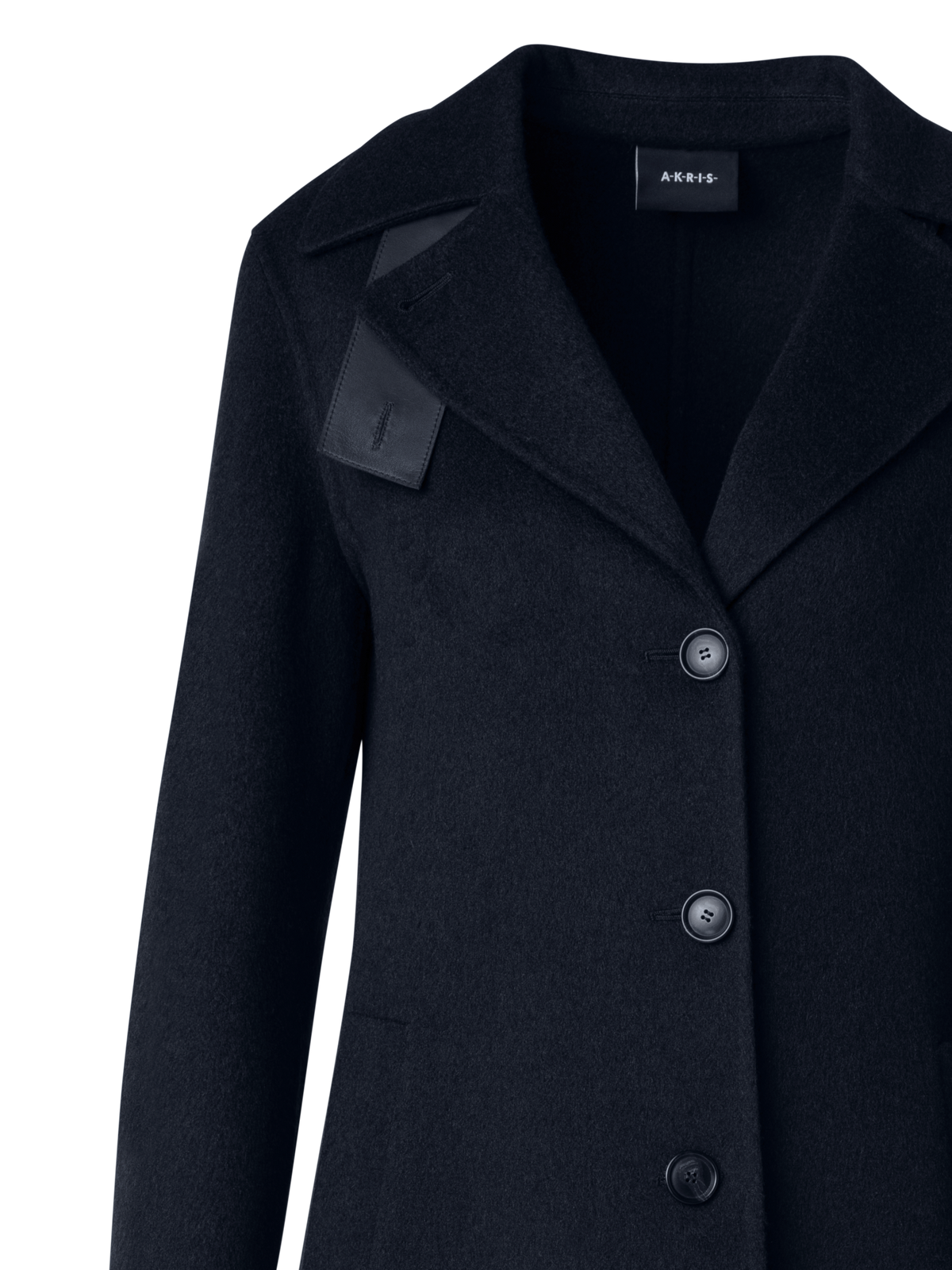 Designer Cashmere Double-Face Blazer Coat - navy - blue