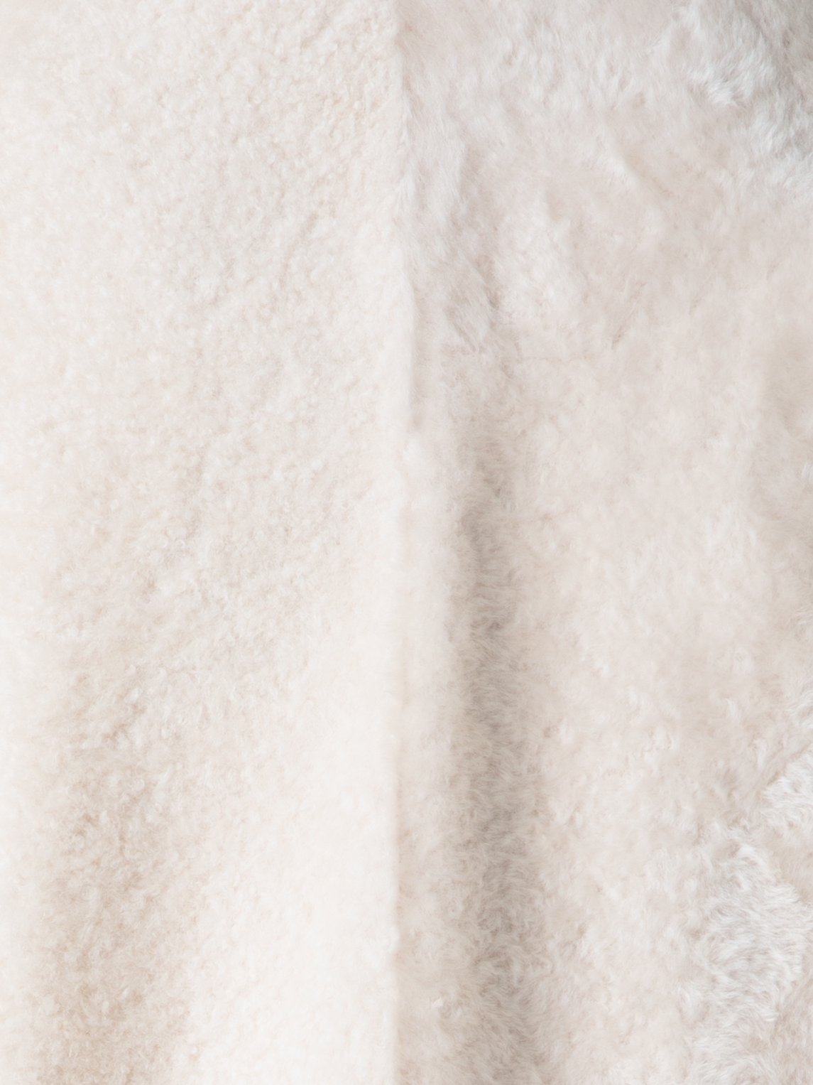 Designer Short A-Line Shearling Jacket - neutral - ecru - white