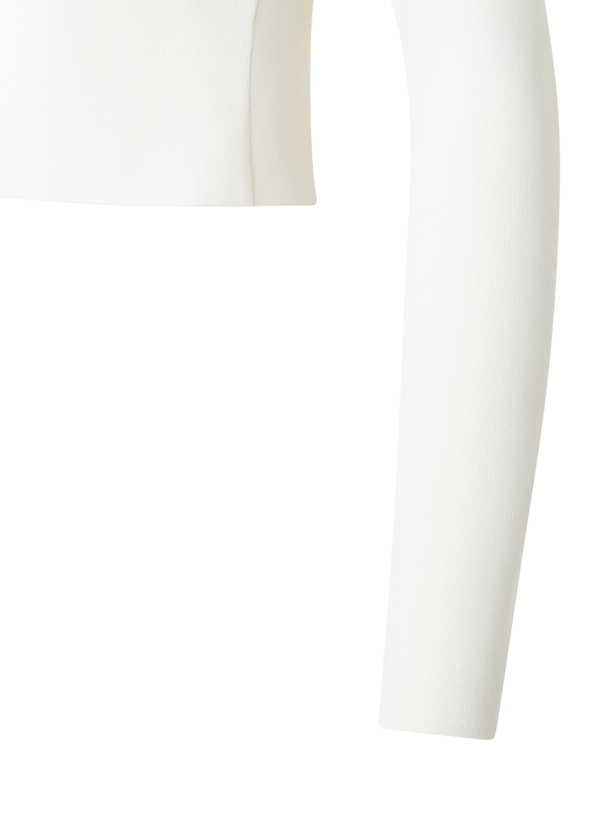 Designer Cropped Long Sleeves Knit Top in Viscose - neutral - white