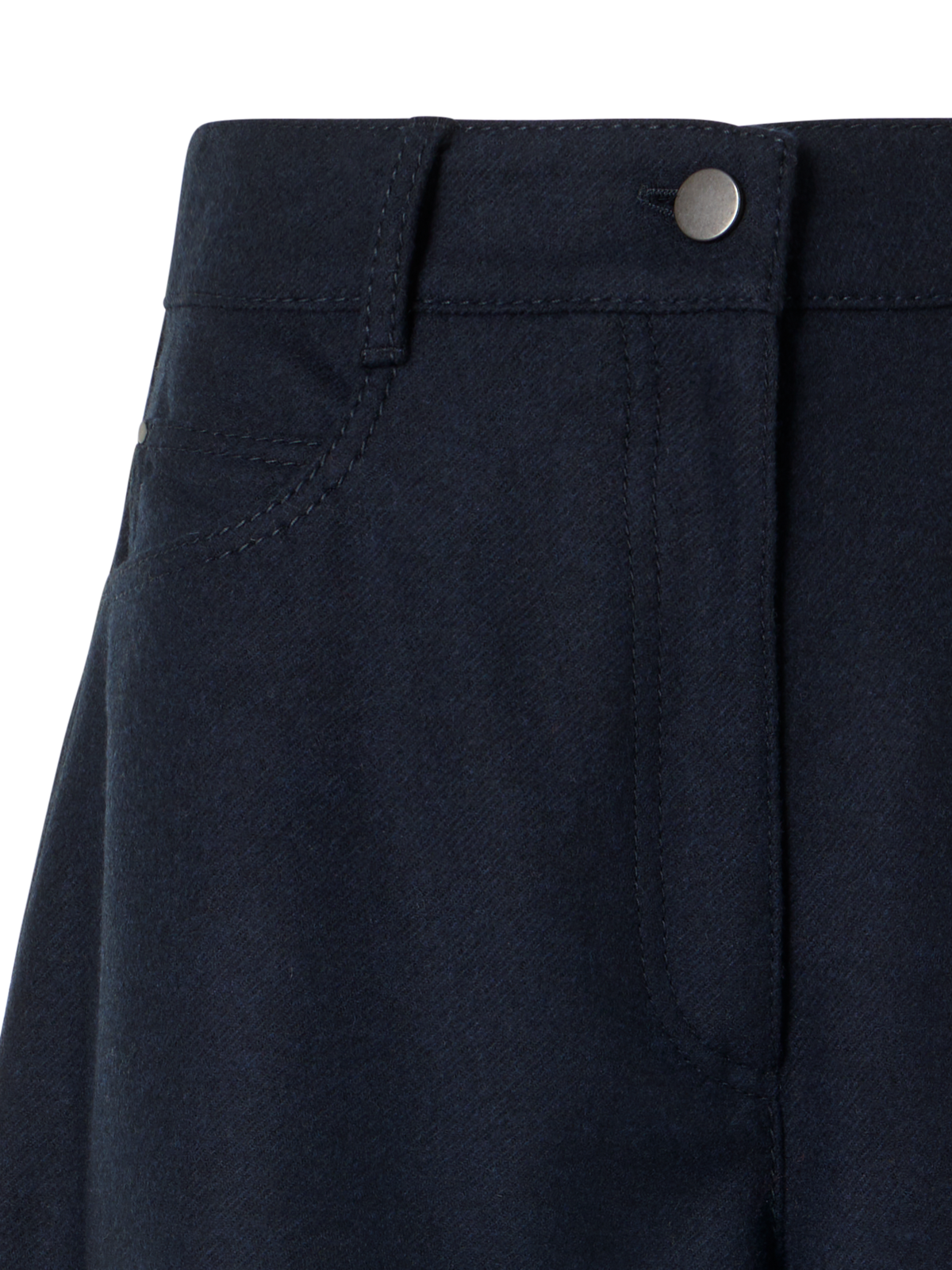 Designer Barrel Leg Pants in Heavy Wool Flannel - navy