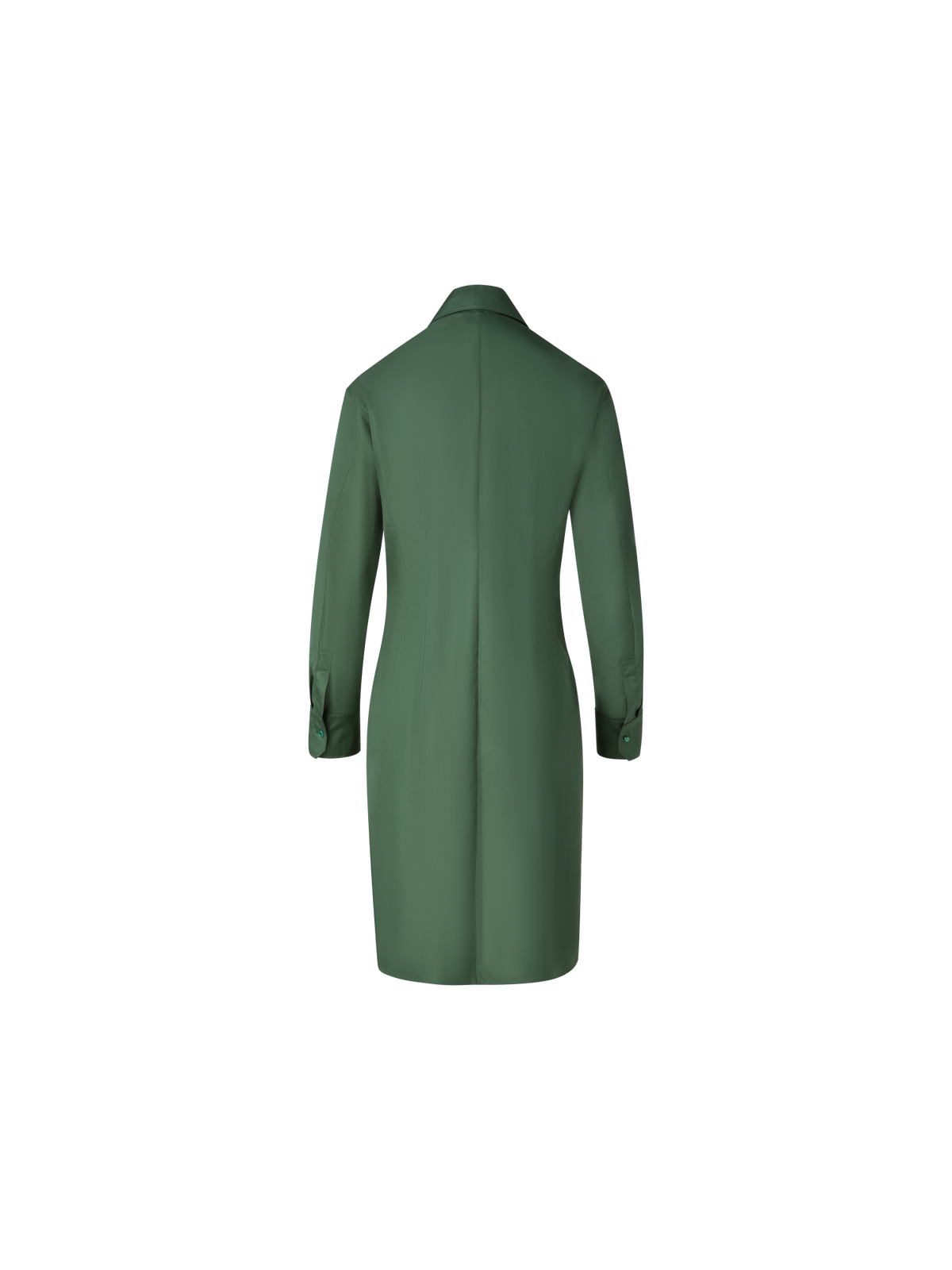 Designer Fitted Cotton Shirt Dress - green