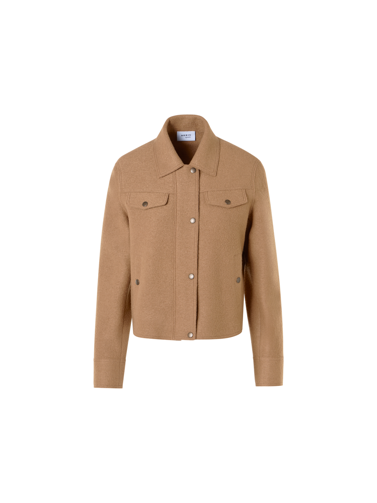 Designer Denim Style Jacket in Boiled Wool - brown