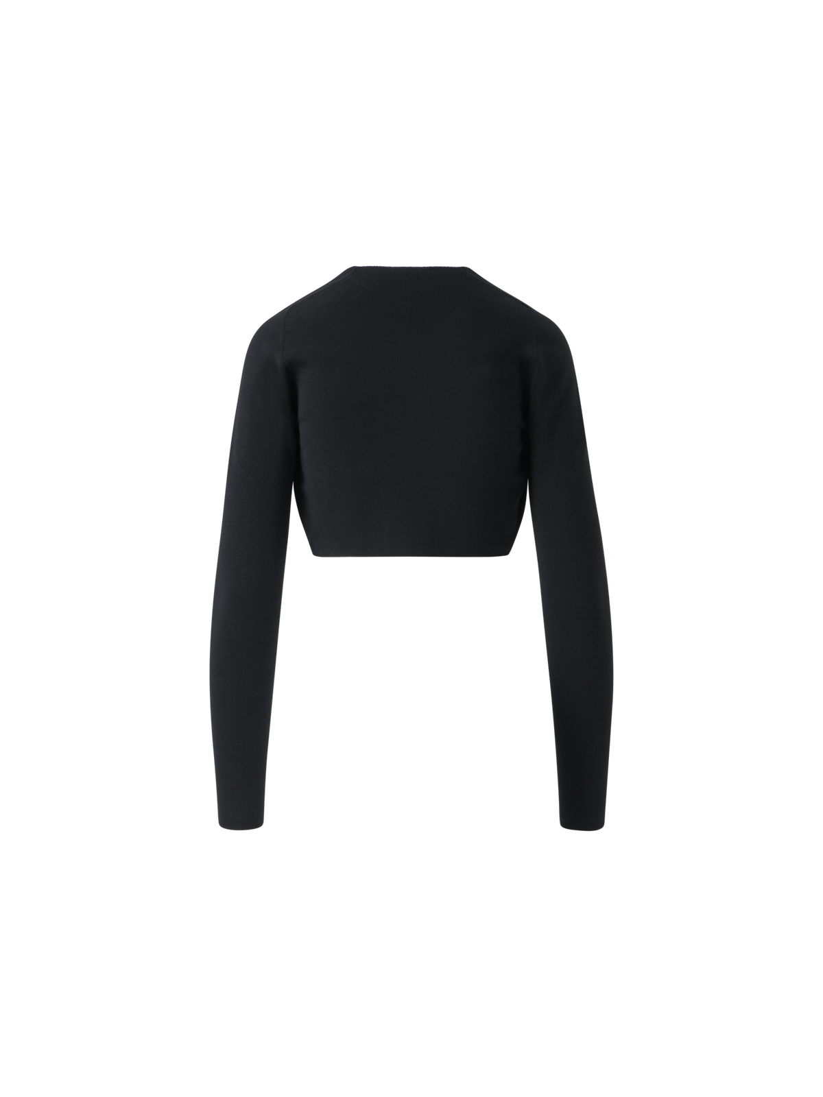 Designer Merino Wool Cropped Bolero Cardigan - black