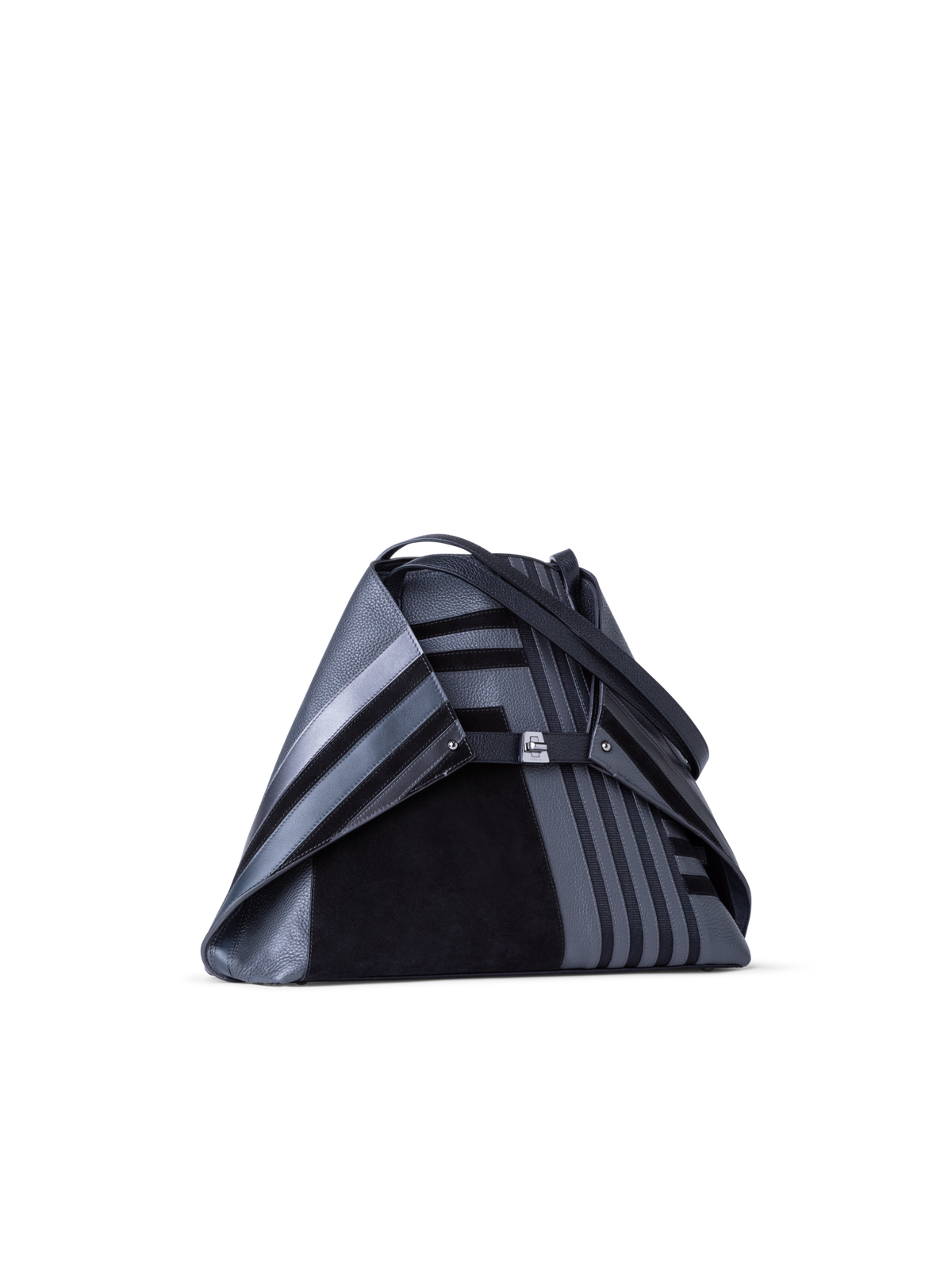Designer Ai Medium Shoulder Tote - black - grey - multicolor