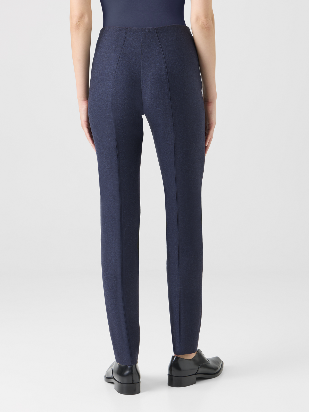 Designer Slim Wool Stretch Flannel Pants - black #editorial