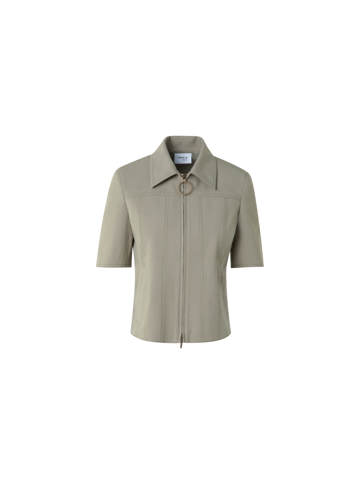 Designer Short Sleeve Denim Jacket - neutral - green