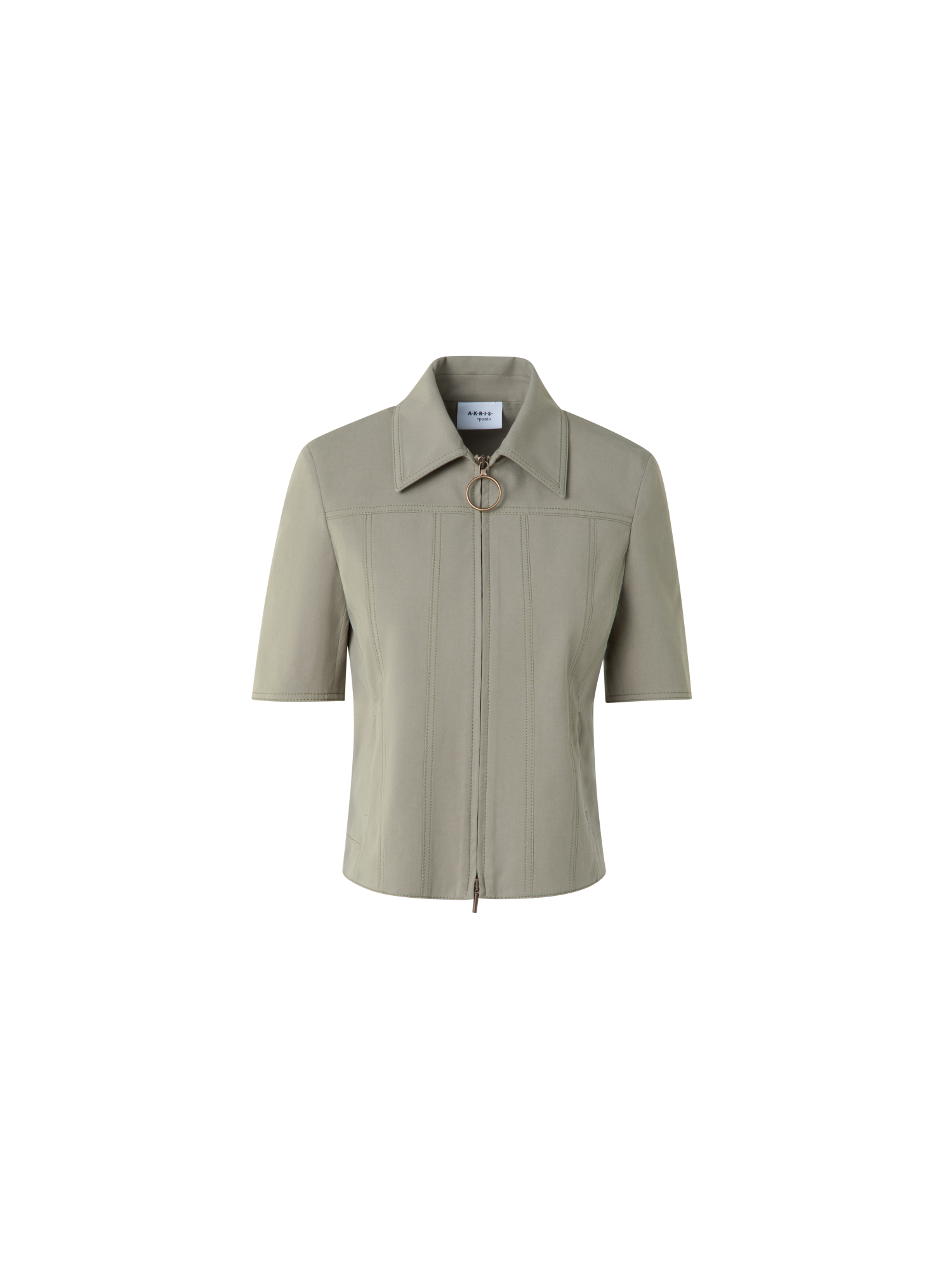 Designer Short Sleeve Denim Jacket - neutral - green