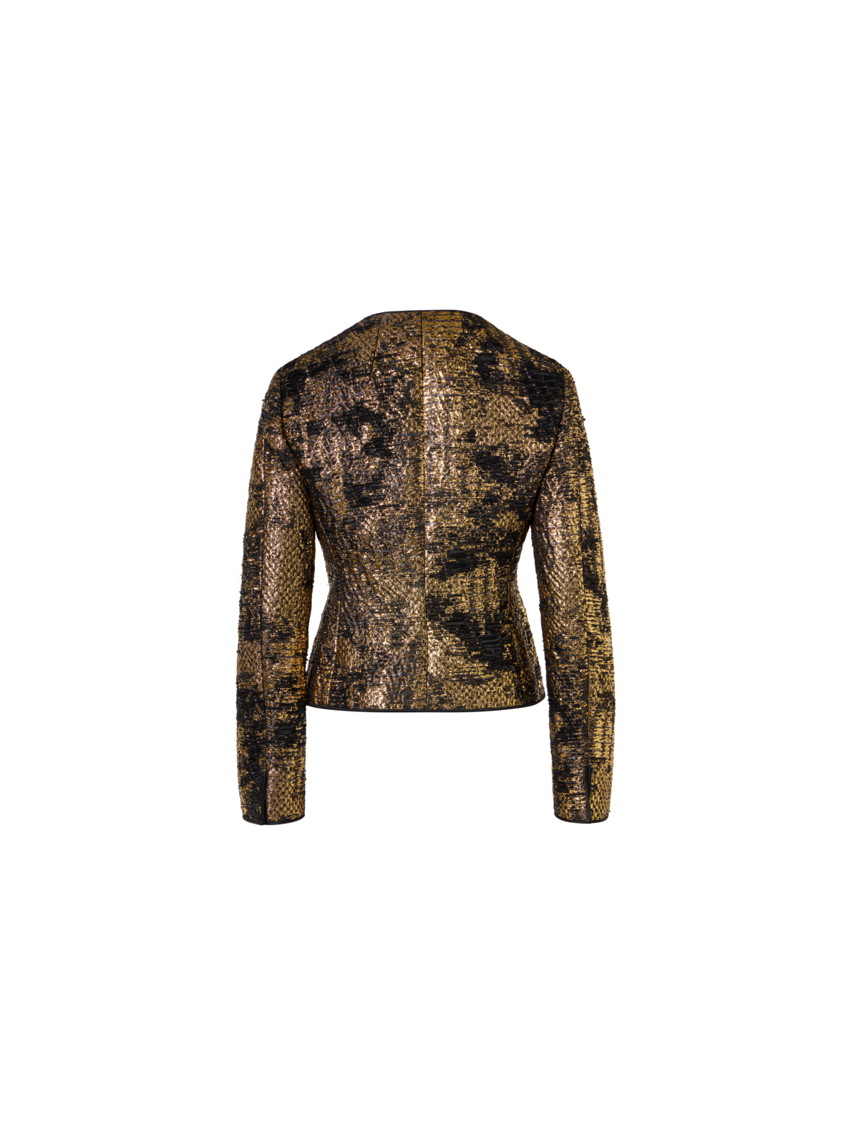 Designer Fitted Jacket in Fragmented Jacquard - multicolor - gold