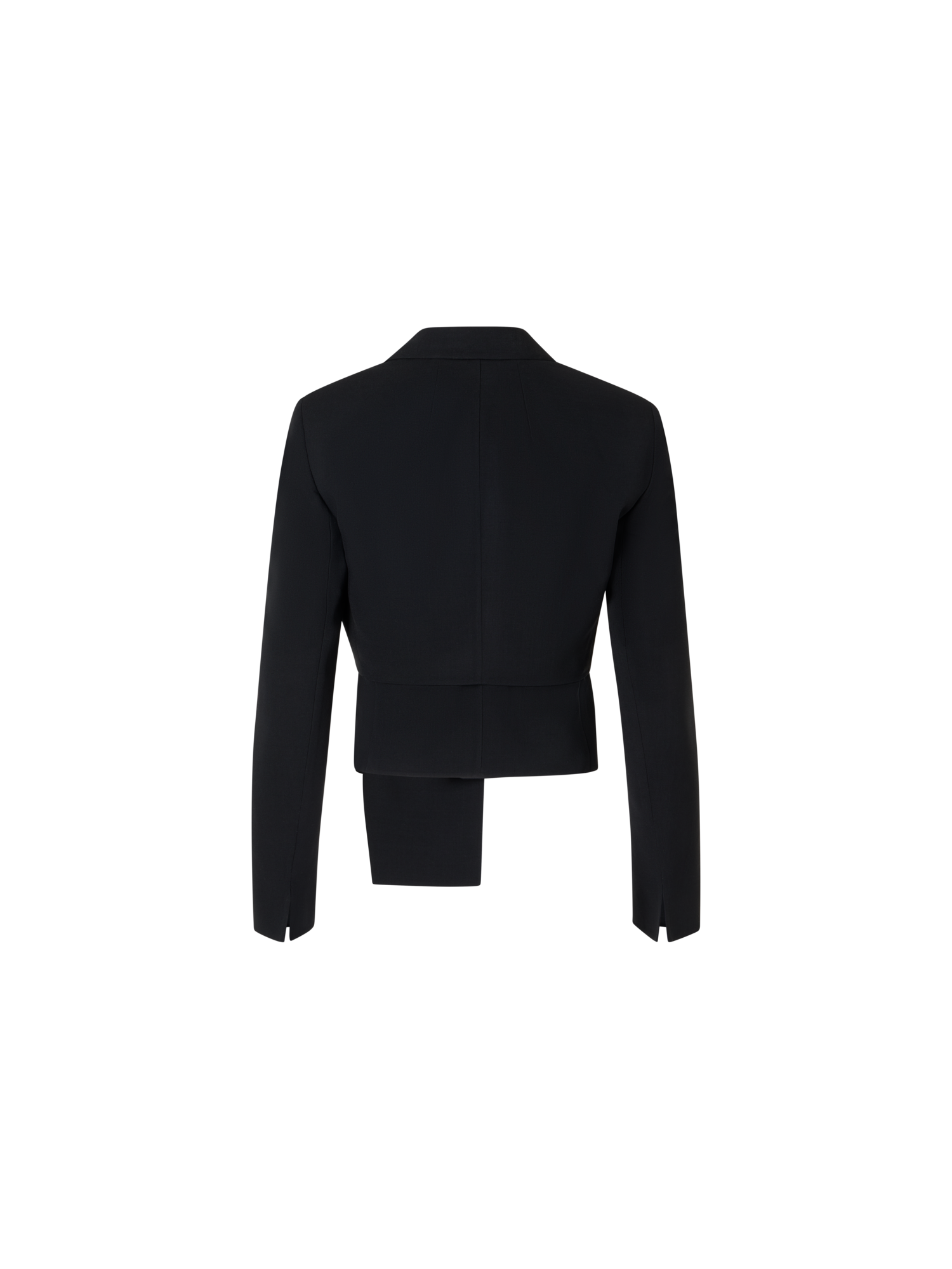 Designer Helline Asymmetrical Jacket with Detachable Bolero - black