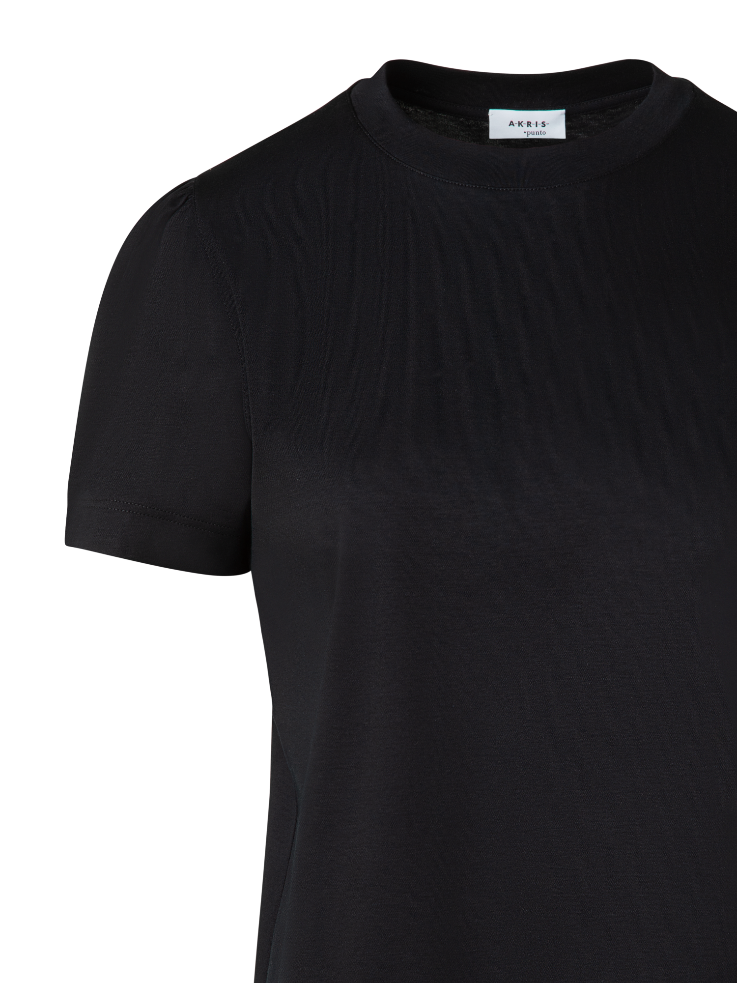 Designer Puff Sleeves T-Shirt in Cotton Jersey - black