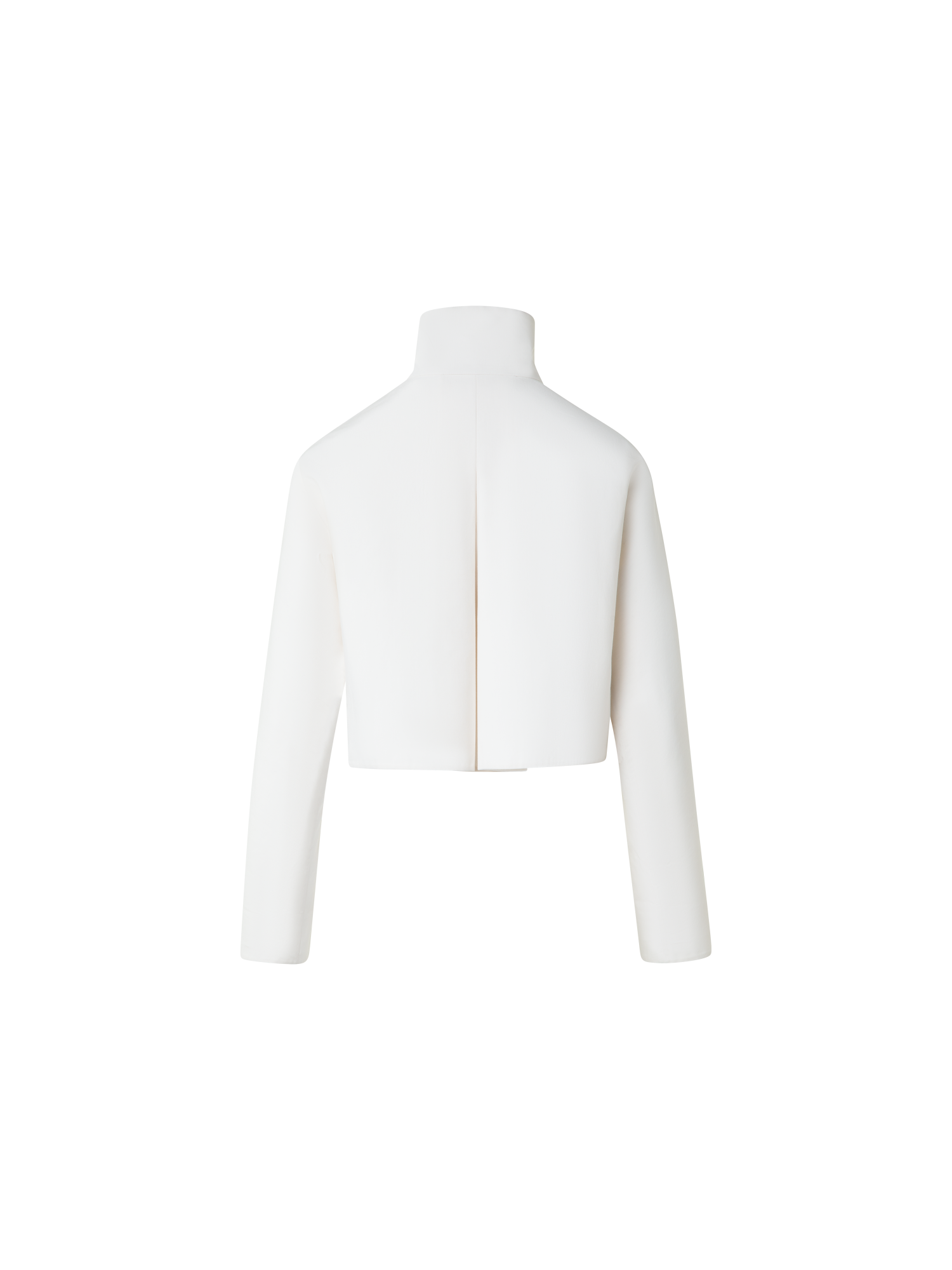 Designer Cropped Jacket in Cotton Double-Face - neutral - ecru - white