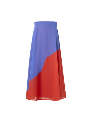 Designer Midi Skirt with High Plains Print - multicolor