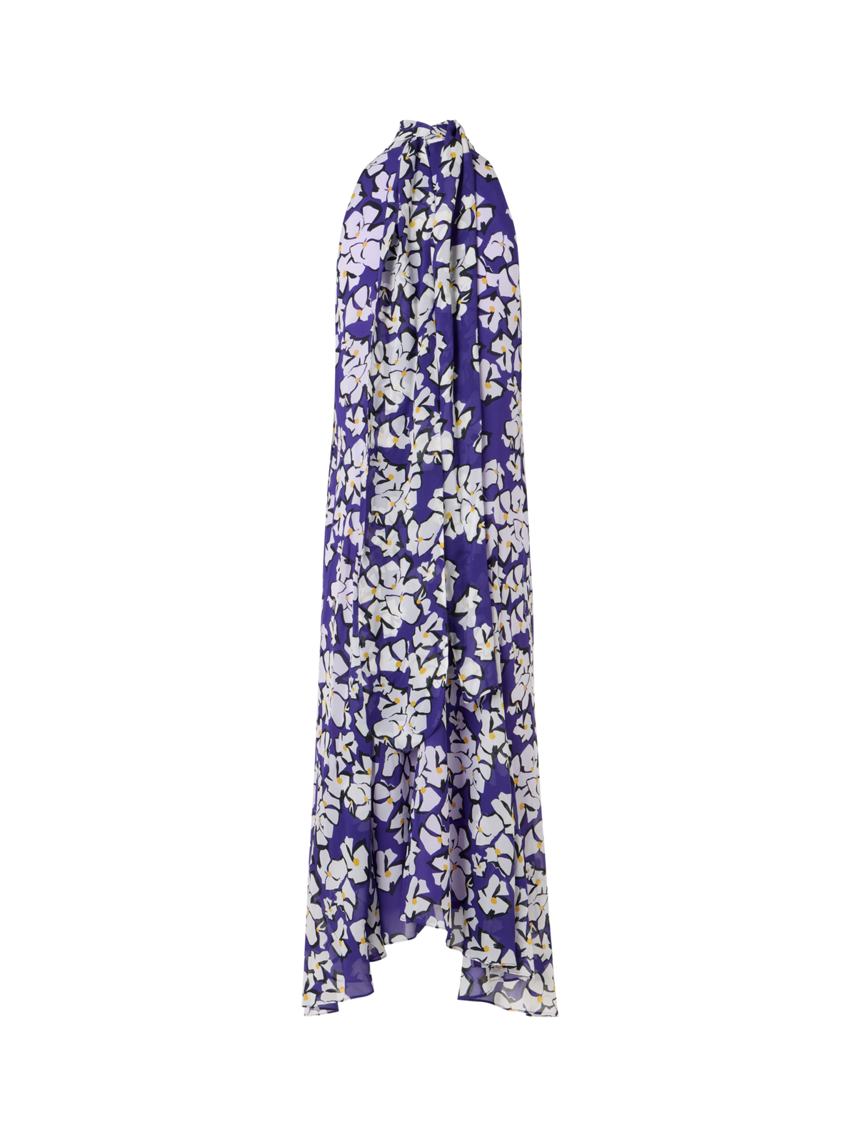 Designer Sleeveless Papercut Flower Midi Dress - purple