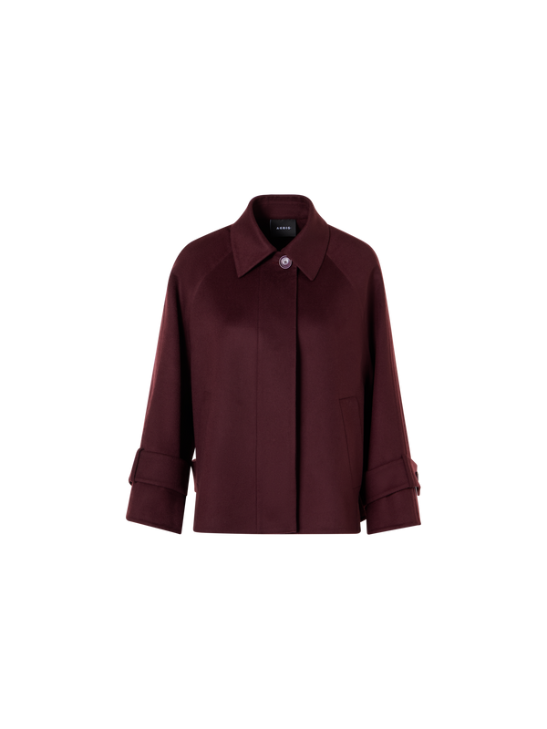 Designer Short A-Line Cashmere Double-Face Jacket - red