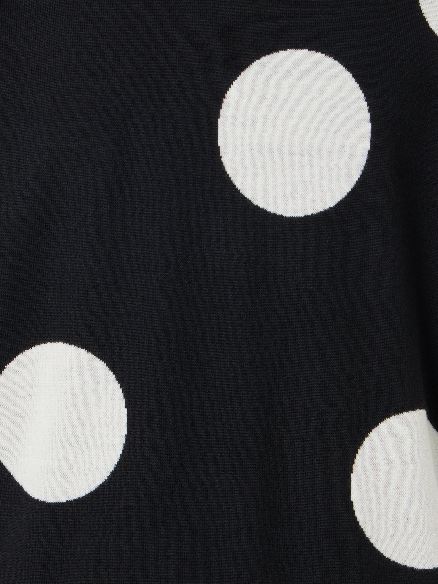Designer Short-Sleeve Polka-Dot Knit Sweater - black