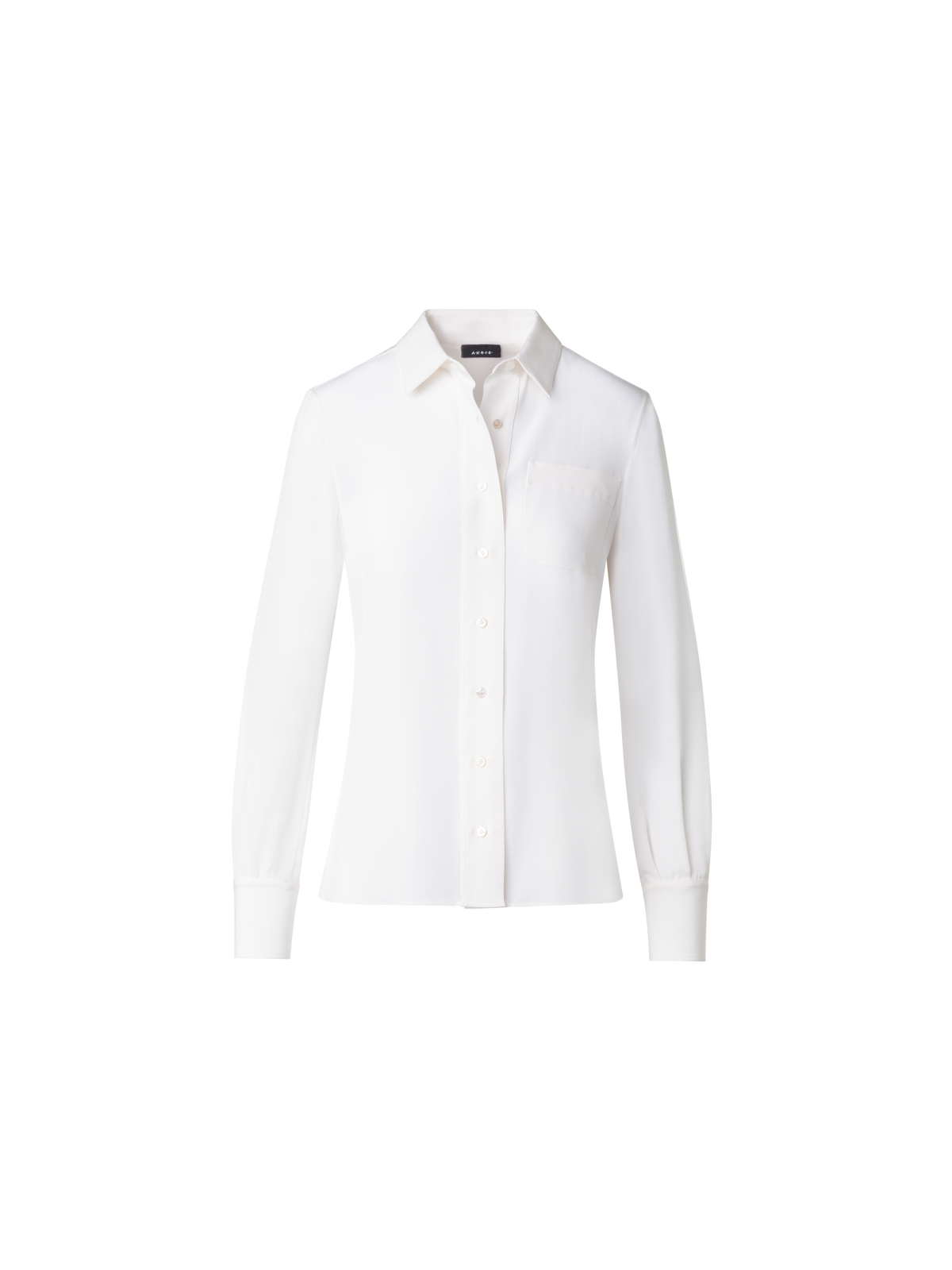 Designer Silk Crêpe Blouse - ecru - white