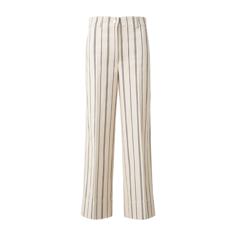Striped Light Cotton Culotte Pants