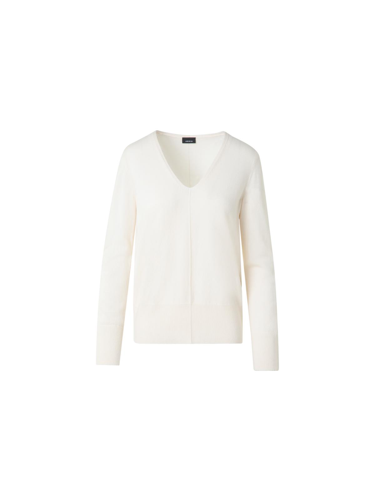 Designer  Pure Cashmere V-Neck Sweater - neutral - ecru - white