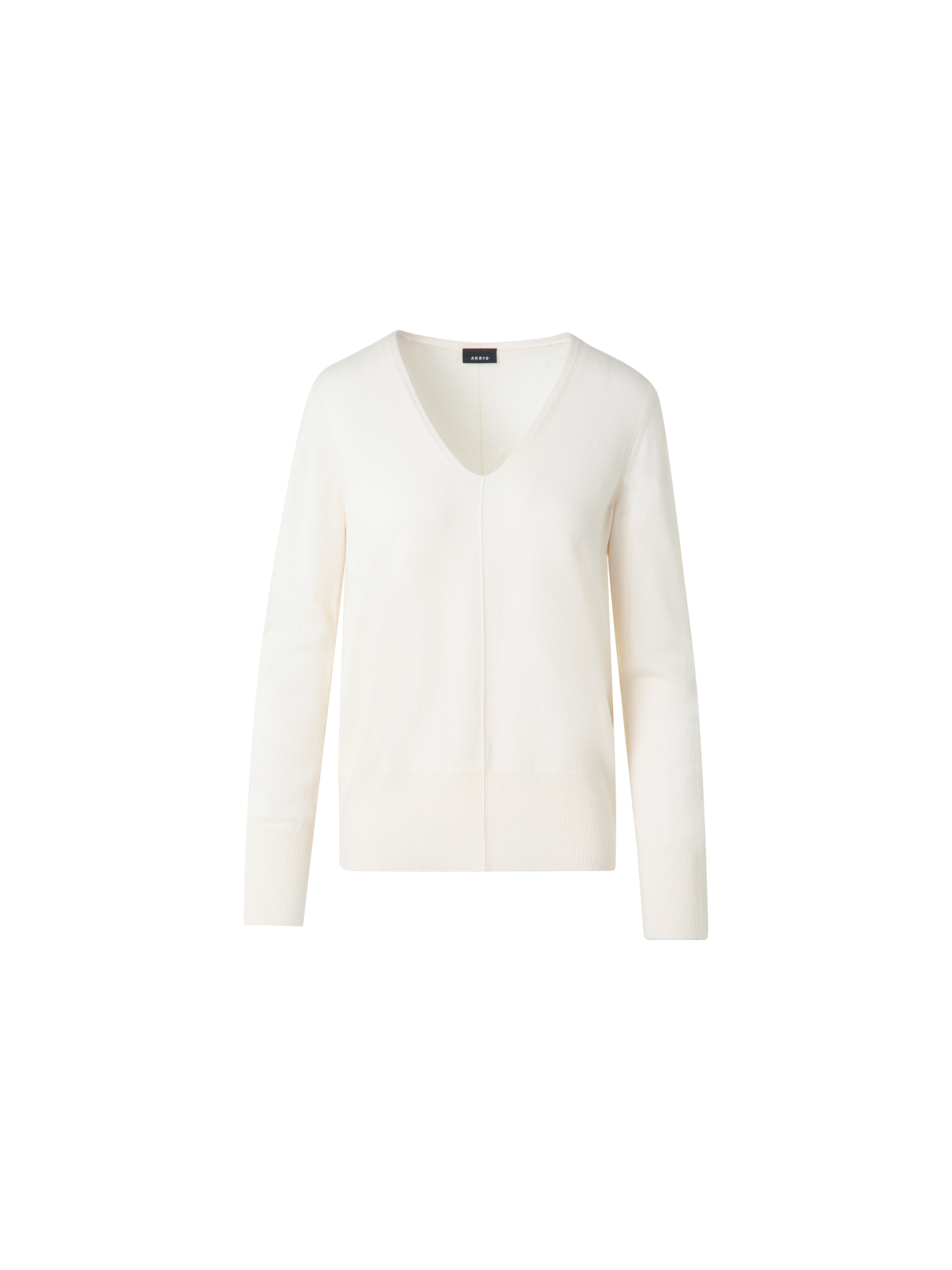 Designer  Pure Cashmere V-Neck Sweater - neutral - ecru - white