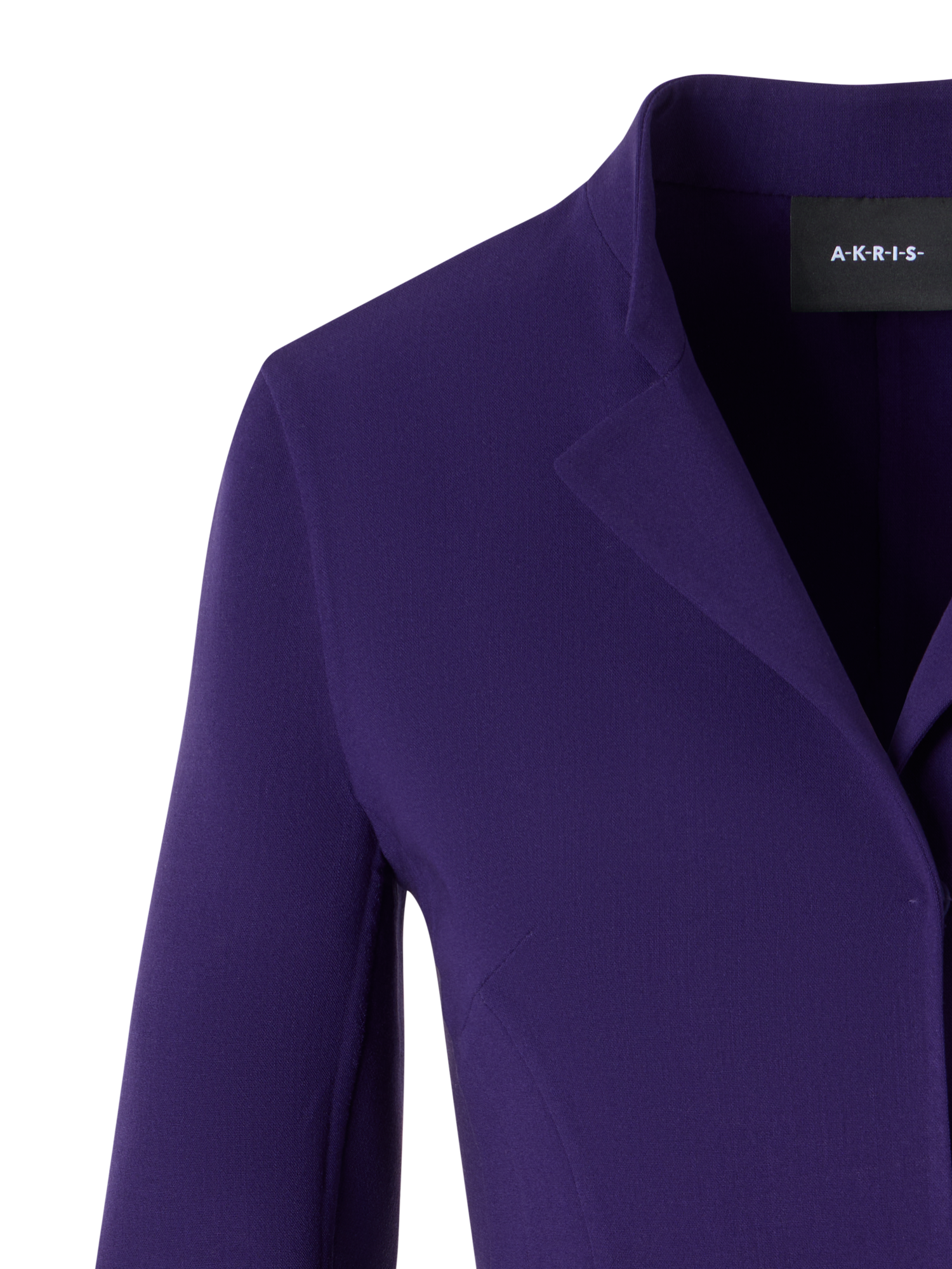 Designer Hamer Short Jacket in Bi-Stretch Wool Double-Face - purple